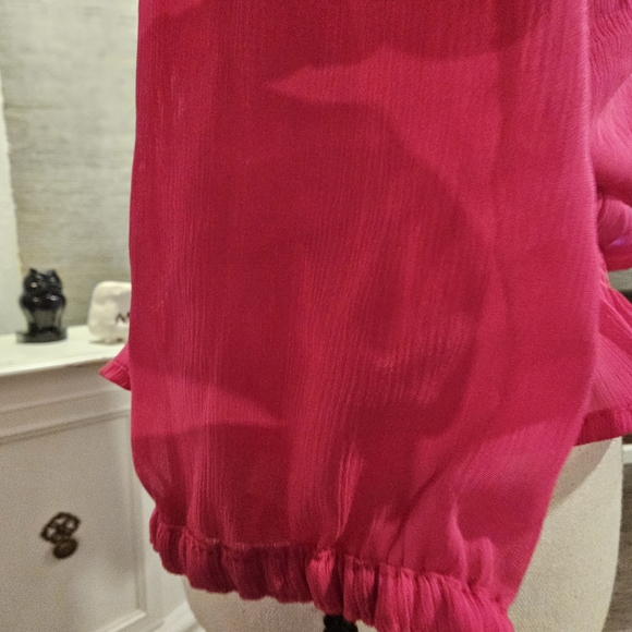Hollister Women's Pink Ruffle Top - Picture 5 of 9